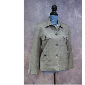 Brooks Brothers Plaid Blazer Black Gray Purple 12